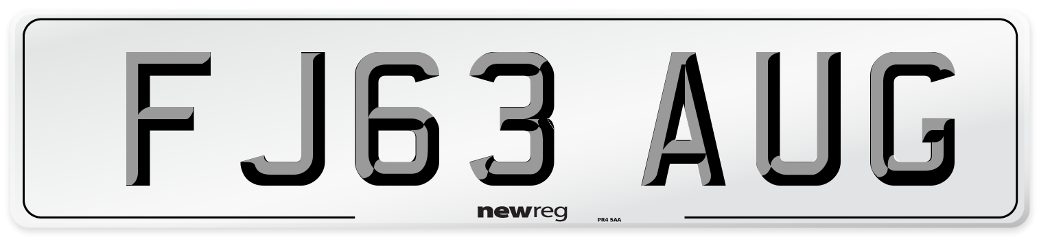 FJ63 AUG Number Plate from New Reg